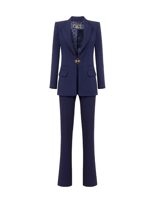 Double stretch crêpe suit with straight jacket and palazzo trousers ELISABETTA FRANCHI | TP00146E2.B75